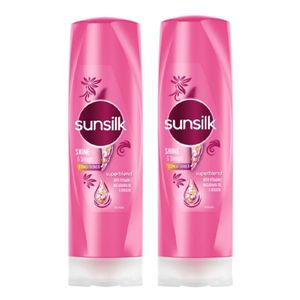 نرم‌کننده مو مدل سان سیلک مدل shine and strength حجم 350 میلی‌لیتر مجموعه دو عددی