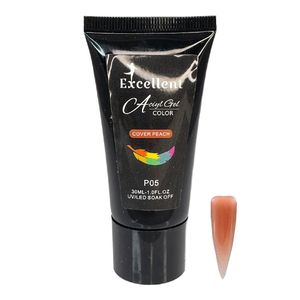 پلی ژل کاشت ناخن اکسلنت مدل cover peach p05 حجم 30 میلی لیتر