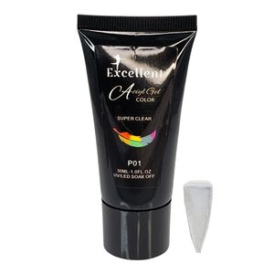 پلی ژل کاشت ناخن اکسلنت مدل super clear p01 حجم 30 میلی لیتر