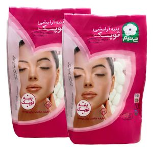 پنبه آرایشی تی تیم مدل توپک وزن 100 گرم مجموعه دو عددی