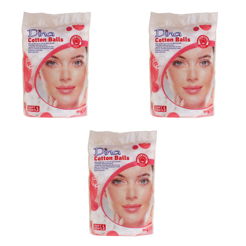 پنبه آرایشی دینا مدل 250 مجموعه 3 عددی