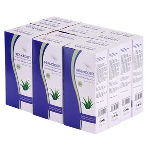 پودر موبر بدن هرمودر مدل no smell و آلوئه ورا وزن 100 گرم بسته 12 عددی