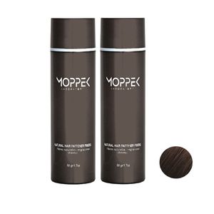 پودر پرپشت کننده مو موپک شماره 50 02 وزن 50 گرم رنگ قهوه ای تیره مجموعه 2 عددی