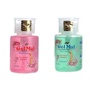 پک 2 عددی لاک پاک کن گل مل مدل پمپی nail care به همراه لاک پاک کن پمپی حاوی استون با رایحه خوش گل مل حجم 2 عدد 300 میلی لیتر