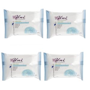 پک دستمال مرطوب پاک کننده آرایش مدل normal to combination skin بسته 4 عددی