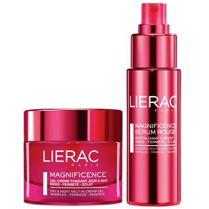 پک ضد چروک لیراک سری magnificence مدل red intensive revitalising serum and day and night melt in cream gel
