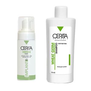 پک فوم کاشت مو و شامپو جوانه گندم سریتا مدل hair مجموعه 2 عددی