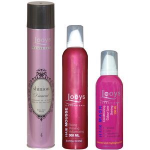 پک موس مو لویز مدل extra shine به همراه اسپری نگهدارنده حالت مو و ماسک مو