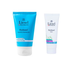 ژل آبرسان لایسل مدل hydrasel حجم 150 میلی لیتر به همراه کرم آبرسان و مرطوب کننده لایسل حجم 50 میلی لیتر