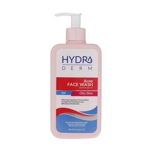 ژل شستشو صورت هیدرودرم مدل acne مناسب پوست های چرب حجم 350 میلی لیتر