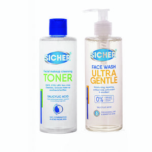 ژل شستشوی صورت سیچر مدل salicylic acid حجم 300 میلی لیتر به همراه تونر سیچر مدل salicylic acid