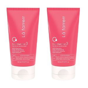 ژل شستشوی صورت لافارر مدل dry skin حجم 150 میلی لیتر مجموعه 2 عددی
