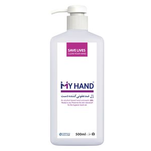 ژل ضد عفونی کننده دست شرکت رضاراد مدل my hand حجم 500 میلی لیتر