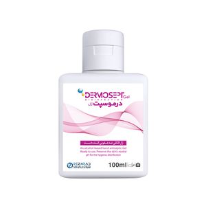 ژل ضدعفونی کننده دست شرکت رضاراد مدل dermoseptgel حجم 100 میلی لیتر