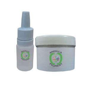 ژل ناخن آمریکاپیگمنت مدل 001 حجم 10میلی لیتر به همراه پودر کاشت ناخن آمریکاپیگمنت مدل expert وزن 20 گرم