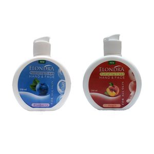 کرم آبرسان الوندرا مدل el blueberry حجم 250 میلی لیتر به همراه کرم آبرسان الوندرا مدل peach حجم 250 میلی لیتر