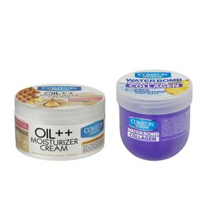 کرم آبرسان کامان سری واتربمب مدل collagen حجم 200 میلی لیتر به همراه کرم مرطوب کننده کامان مدل + oil حجم 250 میلی لیتر