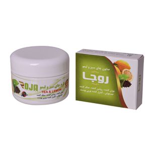 کرم روشن کننده روجا مدل چای سبز و لیمو حجم 70 میلی لیتر به همراه صابون شستشو روجا مدل چای سبز و لیمو وزن 20 گرم