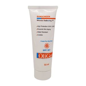 کرم ضد آفتاب بدون رنگ الی ژن spf 30 مدل wrinkle reduce ‌مناسب پوست‌های چرب حجم 50 میلی‌لیتر