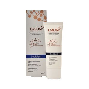 کرم ضد آفتاب بدون رنگ امونی spf 50 مدل lucidient مناسب پوست های خشک حجم 50 میلی‌لیتر