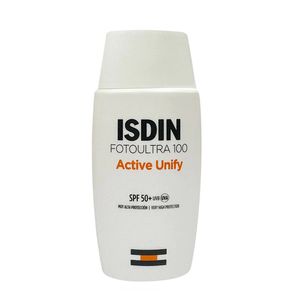 کرم ضد آفتاب بدون رنگ ایزدین spf 50 مدل fotoultra 100 active unify ‌مناسب انواع پوست حجم 50 میلی‌ لیتر