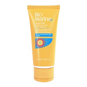 کرم ضد آفتاب بدون رنگ بایومارین spf 50 مدل رطوبت رسان مناسب برای پوست خشک حجم 50 میلی‌لیتر