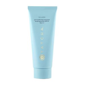 کرم ضد آفتاب بدون رنگ تاچا spf 35 مدل silken ‌مناسب انواع پوست حجم 60 میلی‌لیتر