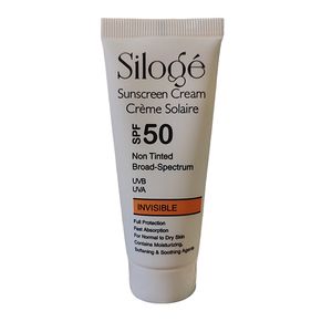 کرم ضد آفتاب بدون رنگ سیلوژه spf 50 مدل non tinted 50+ invisible ‌مناسب پوست‌های نرمال تا خشک حجم 40 میلی‌لیتر