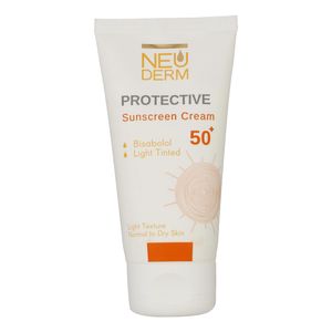 کرم ضد آفتاب بدون رنگ نئودرم spf 50 مدل highly protective ‌مناسب پوست های نرمال تا خشک حجم 50 میلی‌لیتر