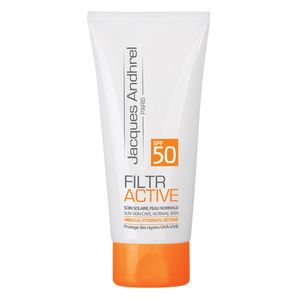 کرم ضد آفتاب بدون رنگ ژاک آندرل پاریس مخصوص پوست خشک و معمولی مدل filtr active spf 50حجم 50 میلی لیتر