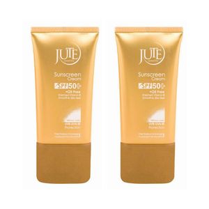 کرم ضد آفتاب بدون رنگ ژوت spf 50 مدل vitamin e مناسب پوست های چرب حجم 40 میلی لیتر مجموعه 2 عددی