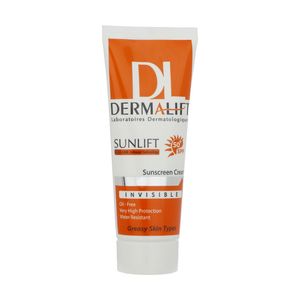 کرم ضد آفتاب بی رنگ درمالیفت مدل spf50 مناسب پوست های چرب حجم 40 میلی لیتر
