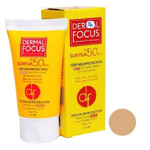 کرم ضد آفتاب درمال فوکوس مدل sunylia tinted حجم 50 میلی لیتر