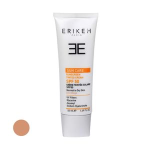 کرم ضد آفتاب رنگی اریکه مدل spf50 مناسب انواع پوست حجم 50 میلی لیتر