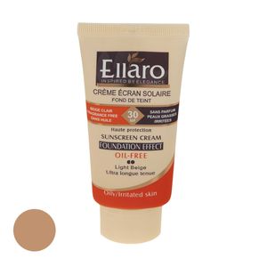 کرم ضد آفتاب رنگی الارو spf30 سری foundation effect مدل high protection مناسب پوست های چرب حجم 40 میلی لیتر