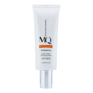 کرم ضد آفتاب رنگی ام کیو spf50 مدل light beige مناسب پوست های چرب حجم 55 میلی لیتر