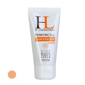 کرم ضد آفتاب رنگی اچ ال مدل spf50 مناسب انواع پوست حجم 50 میلی لیتر