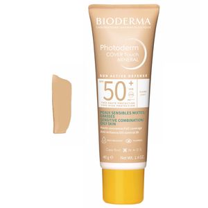 کرم ضد آفتاب رنگی بایودرما spf 50 مدل cover touch ‌مناسب پوست‌های چرب و مختلط حجم 40 میلی‌لیتر