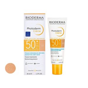 کرم ضد آفتاب رنگی بایودرما spf 50 مدل فوتودرم ‌مناسب پوست‌های خشک حجم 40 میلی‌لیتر