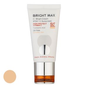 کرم ضد آفتاب رنگی برایت مکس spf 50 مدل c b ‌مناسب انواع پوست حجم 50 میلی‌لیتر