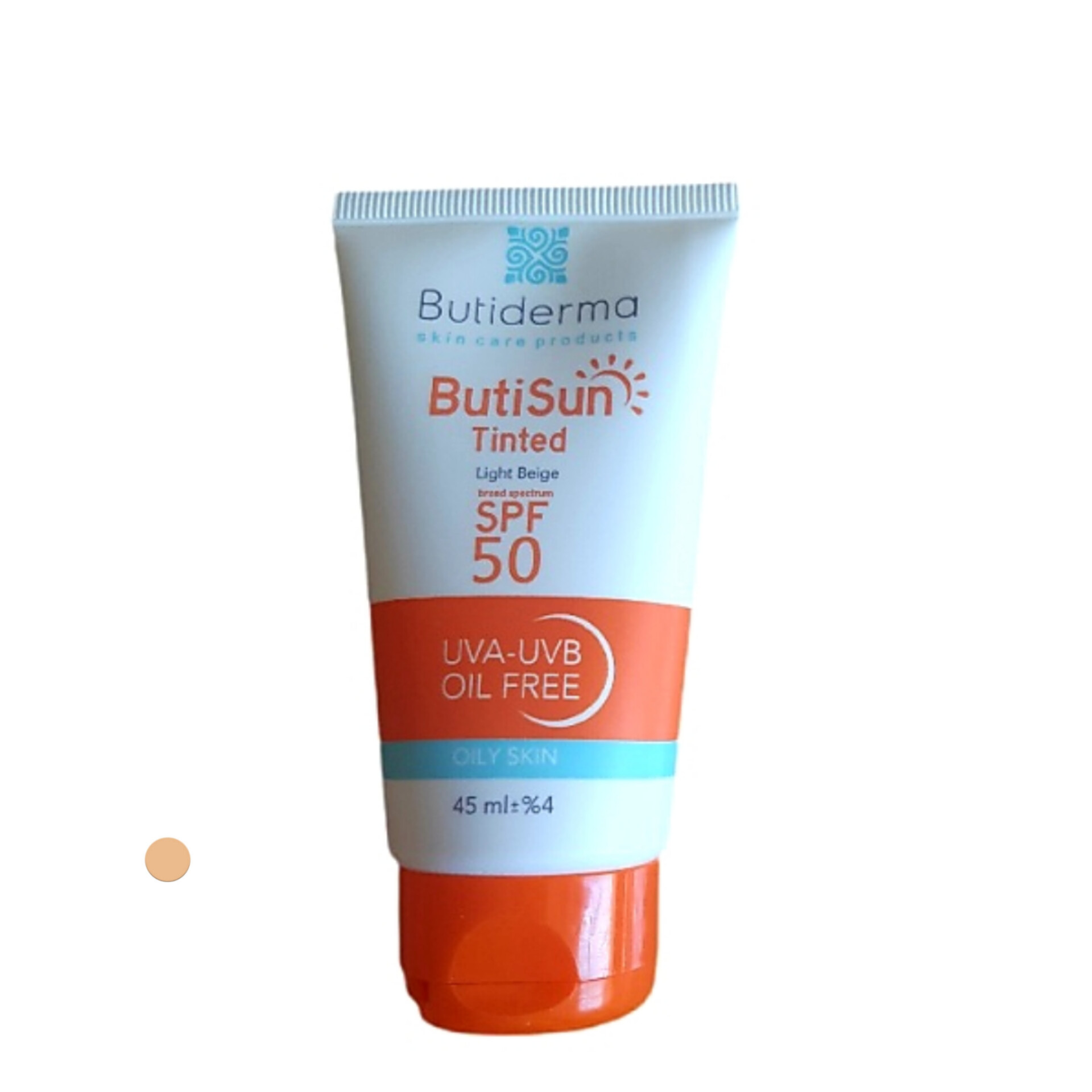 کرم ضد آفتاب رنگی بیوتی درما spf 50 مدل butisun ‌مناسب پوست‌های چرب حجم 45 میلی‌لیتر