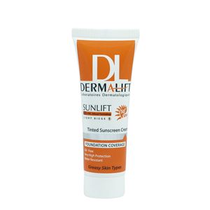 کرم ضد آفتاب رنگی درمالیفت مدل sunlift spf50 بژ روشن حجم 40 میلی لیتر
