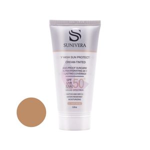 کرم ضد آفتاب رنگی سانیورا spf 50 مدل spectrum ‌مناسب پوست‌های خشک حجم 50 میلی‌لیتر
