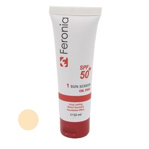 کرم ضد آفتاب رنگی فرونیا spf50 مدل 1 مناسب پوست چرب حجم 65 میلی‌لیتر