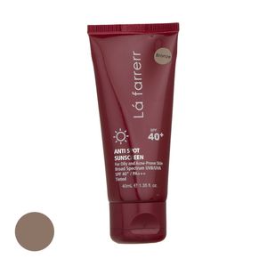 کرم ضد آفتاب رنگی لافارر spf40 مدل acne prone bronze مناسب پوست های چرب حجم 40 میلی لیتر
