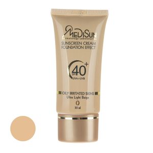 کرم ضد آفتاب رنگی مدیسان مدل ultra light beige spf 40 مناسب پوست های چرب حجم 30 میلی لیتر