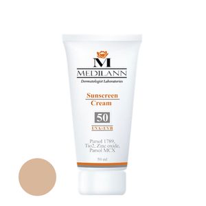 کرم ضد آفتاب رنگی مدیلن spf50 مناسب پوست های خشک حجم 50 میلی لیتر