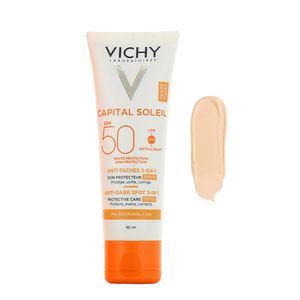 کرم ضد آفتاب رنگی ویشی spf 50 مدل anti taches 3in1 ‌مناسب انواع پوست حجم 50 میلی‌لیتر