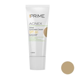 کرم ضد آفتاب رنگی پریم مدل acnex tinted spf 60 مناسب پوست چرب حجم 40 میلی لیتر