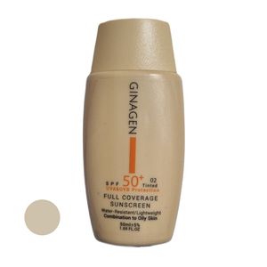 کرم ضد آفتاب رنگی ژیناژن spf 50 مدل 02 ‌مناسب پوست‌های چرب حجم 50 میلی‌لیتر